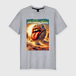 Футболка slim-fit Rolling Stones - stylization of the logo, цвет: меланж