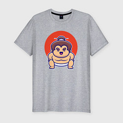 Мужская slim-футболка Маленький сумоист