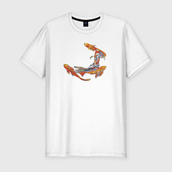 Мужская slim-футболка Карпы кои рыбы