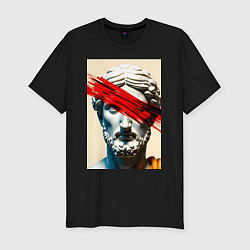 Мужская slim-футболка Штрих на античной статуе