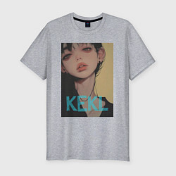 Футболка slim-fit Mood girl kekl, цвет: меланж