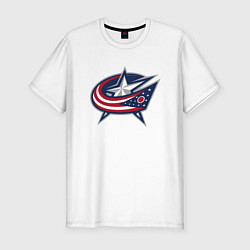 Мужская slim-футболка Columbus blue jackets - hockey team - emblem
