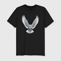 Мужская slim-футболка Сова с расправленными крыльями