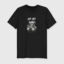 Футболка slim-fit Black white teddy, цвет: черный