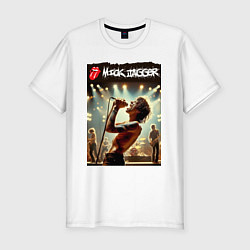 Мужская slim-футболка Мик Джагер - Роллинг Стоунз