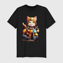 Мужская slim-футболка Мотокотик