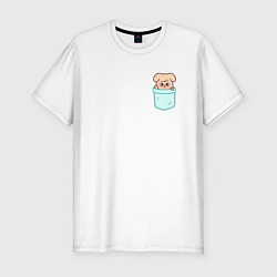 Футболка slim-fit PuppyM in pocket, цвет: белый