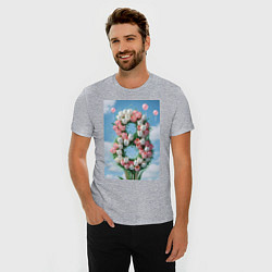 Футболка slim-fit Тюльпаны к 8 марта, цвет: меланж — фото 2