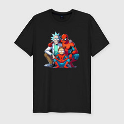 Футболка slim-fit Spider-Man is Rick and Mortys friend, цвет: черный