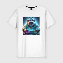 Футболка slim-fit Hippo - esports player, цвет: белый