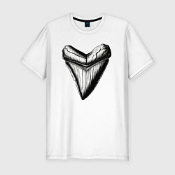 Футболка slim-fit Зуб мегалодона, цвет: белый