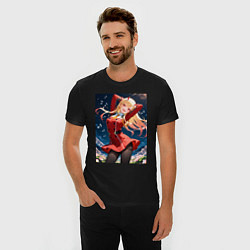 Футболка slim-fit Марин Китагава косплей 002 Darling in the Franxx, цвет: черный — фото 2