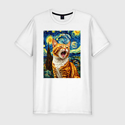 Мужская slim-футболка Крик котика