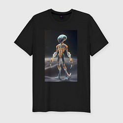 Мужская slim-футболка Полупрозрачный инопланетянин