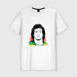 Футболка slim-fit Stallone: Портрет Рэмбо, цвет: белый