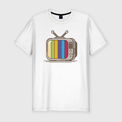 Футболка slim-fit Retro television, цвет: белый