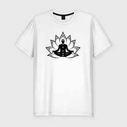 Футболка slim-fit Yoga flower, цвет: белый