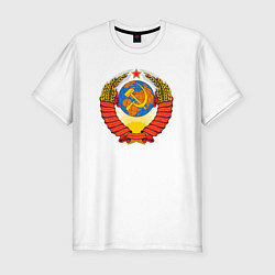 Футболка slim-fit Геральдика СССР, цвет: белый