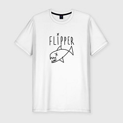 Футболка slim-fit Курт кобейн флиппер, цвет: белый