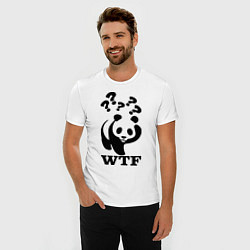 Футболка slim-fit WTF: White panda, цвет: белый — фото 2