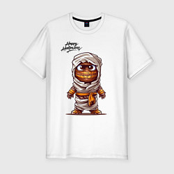 Футболка slim-fit Счастливого Хэллоуина 2025, цвет: белый