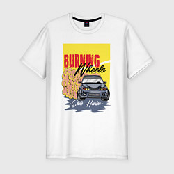 Футболка slim-fit Burning wheels, цвет: белый