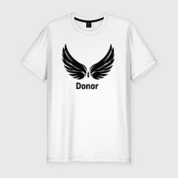 Футболка slim-fit Донор с крыльями, цвет: белый
