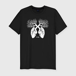 Футболка slim-fit Ветвистые легкие, цвет: черный