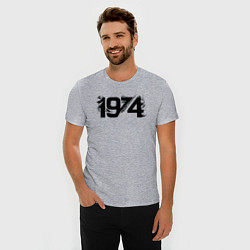 Футболка slim-fit 1974 год в стиле ретро, цвет: меланж — фото 2