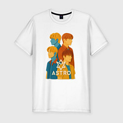 Футболка slim-fit Astro аппликация группы, цвет: белый