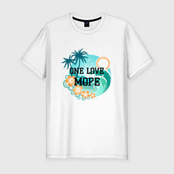Футболка slim-fit One love море, цвет: белый