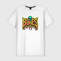 Футболка slim-fit Bones стекающая краска, цвет: белый