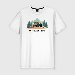 Футболка slim-fit Поездка по бездорожью, цвет: белый