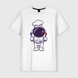 Мужская slim-футболка Космонавт поварёнок