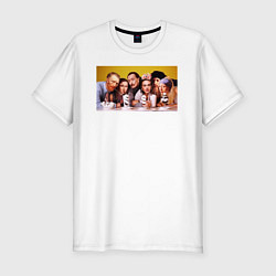 Футболка slim-fit Художниик друзья, цвет: белый