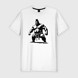 Футболка slim-fit Эпичный сумоист, цвет: белый