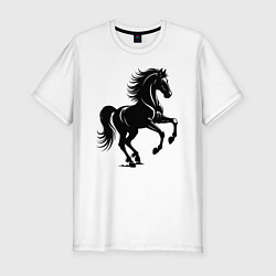 Футболка slim-fit Черная лошадь сксчет, цвет: белый