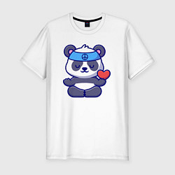 Футболка slim-fit Peace panda, цвет: белый