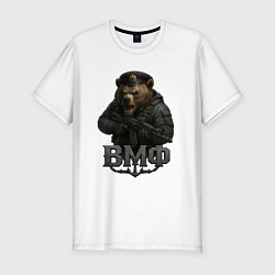 Мужская slim-футболка ВМФ медведь пехотинец