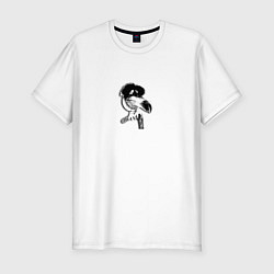 Футболка slim-fit Птичка скебоб, цвет: белый