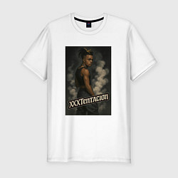 Футболка slim-fit XXXTentacion и облака дыма, цвет: белый