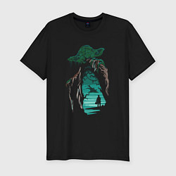 Футболка slim-fit Путешествие мандалорца, цвет: черный