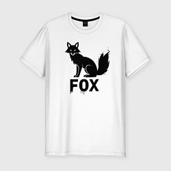 Футболка slim-fit Черная лиса, цвет: белый