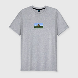 Мужская slim-футболка Да ты че мем майнкрафт