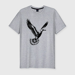 Футболка slim-fit Полет чайки, цвет: меланж