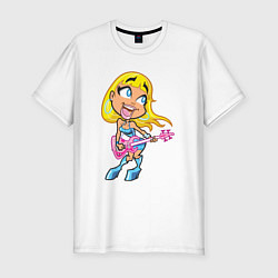 Футболка slim-fit Роковая блондинка, цвет: белый