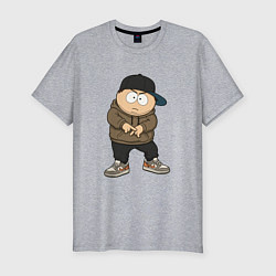 Футболка slim-fit Эрик Картман одет как подросток, цвет: меланж
