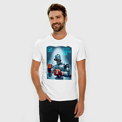Футболка slim-fit Bender bending robot - mixed martial artist, цвет: белый — фото 2