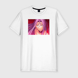 Футболка slim-fit Окаменяющий взгляд Райдер Fate, цвет: белый