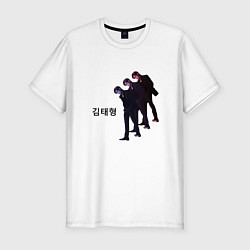 Футболка slim-fit Тэхен BTS, цвет: белый